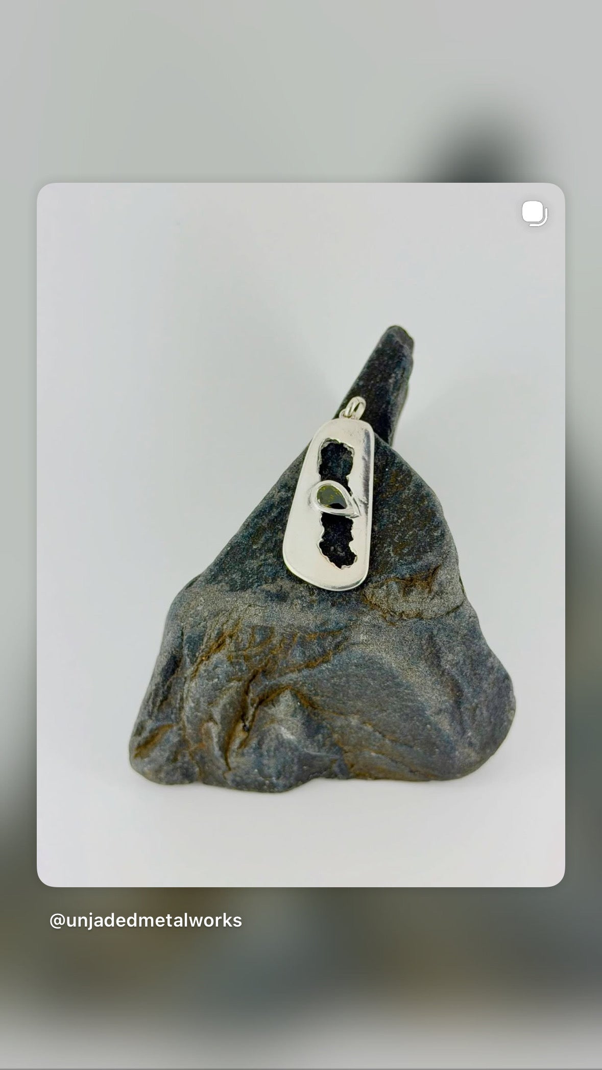 Dreamstone Fine Silver Pendant with Olive Green Teardrop Gem