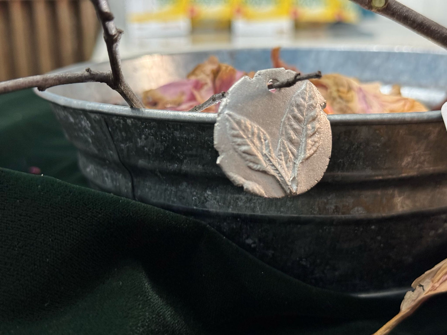 French Laurel Tree Leaf Pendant