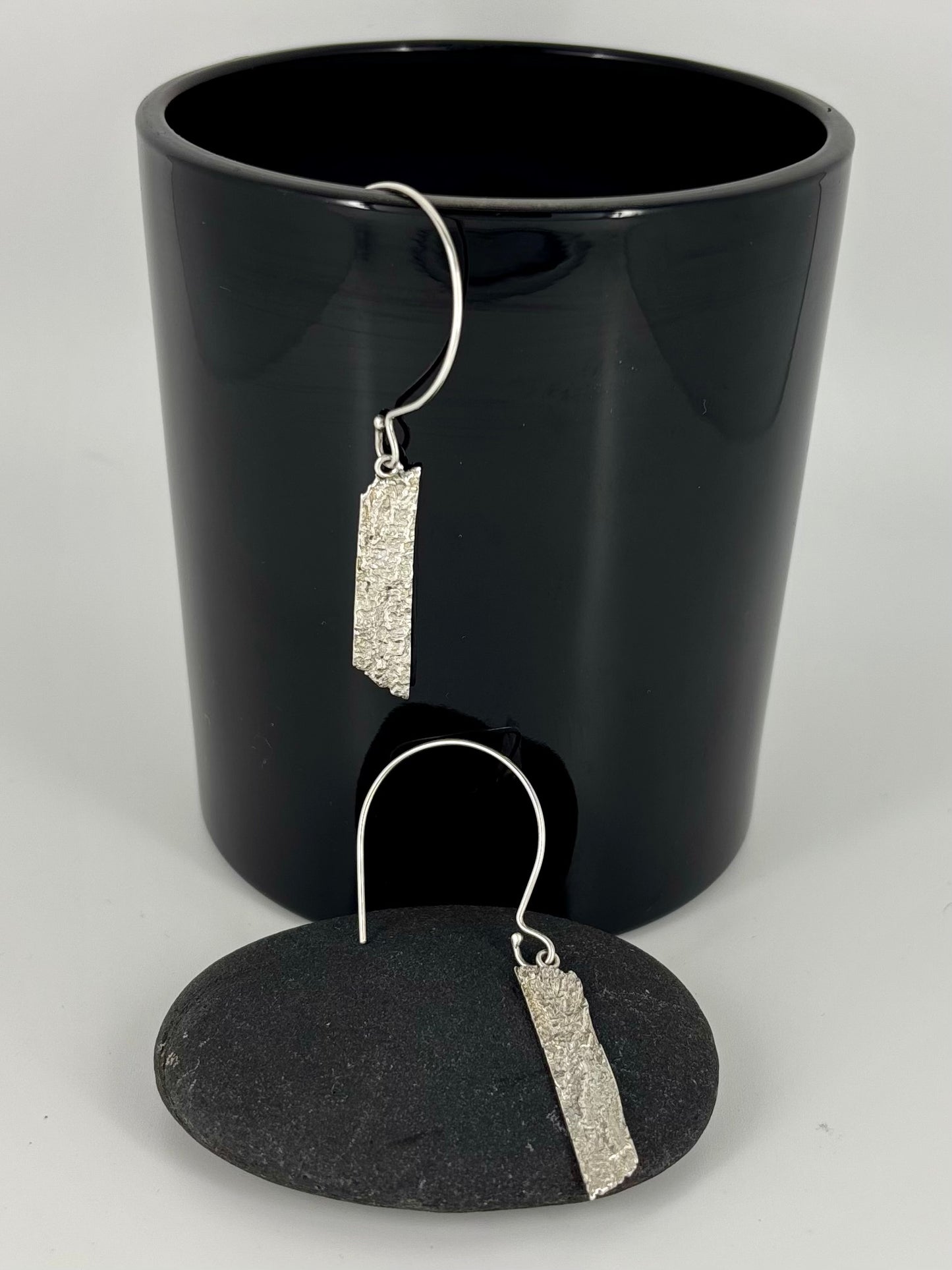Redbud Tree Bark Earrings in Sterling Silver (wires handmade with .925 Sterling Silver)