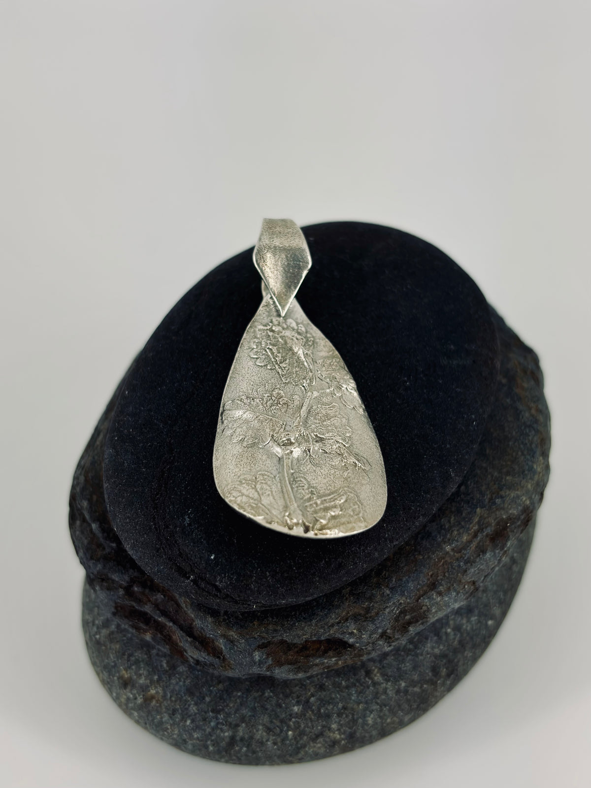 Butterfly Flower Pendant Fine Silver