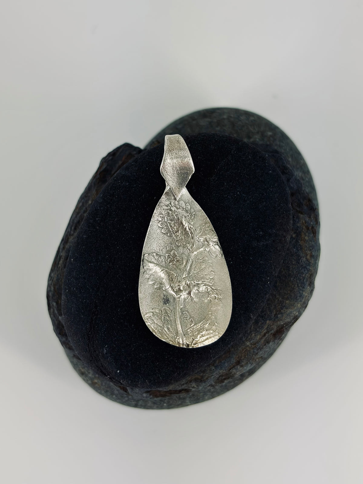 Butterfly Flower Pendant Fine Silver